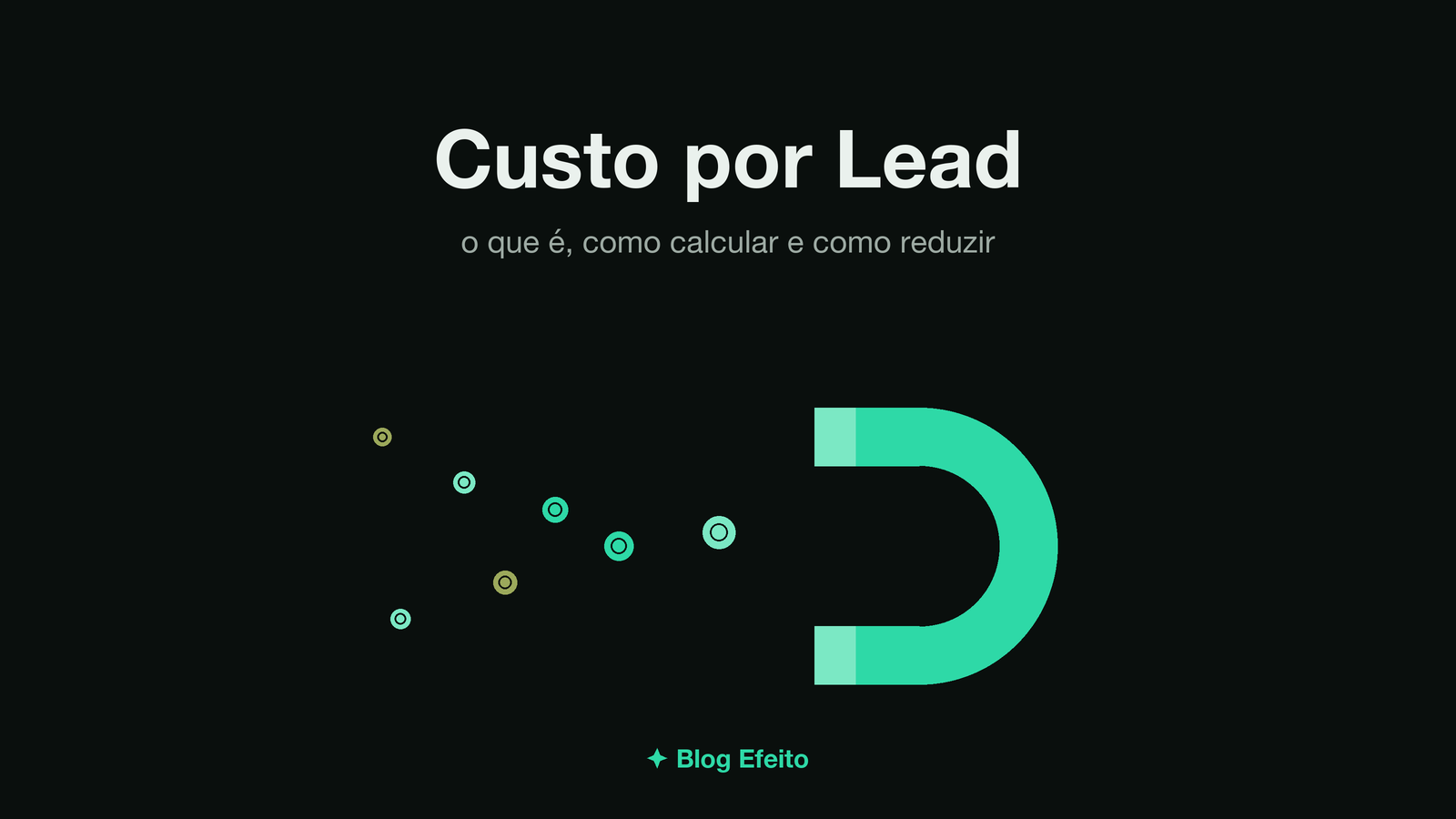 Capa do artigo Custo por Lead: arte abstrata em tons de verde sobre fundo escuro