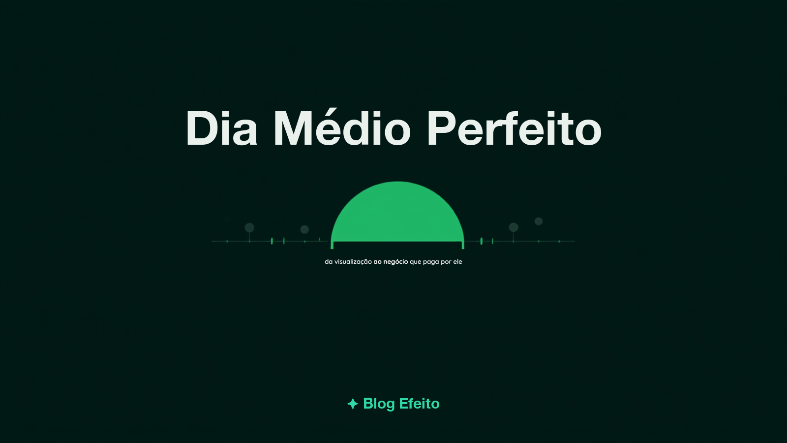Capa do artigo Dia Médio Perfeito: sol nascendo sobre uma linha do horizonte com pontos marcando momentos do dia, em verdes sobre fundo escuro
