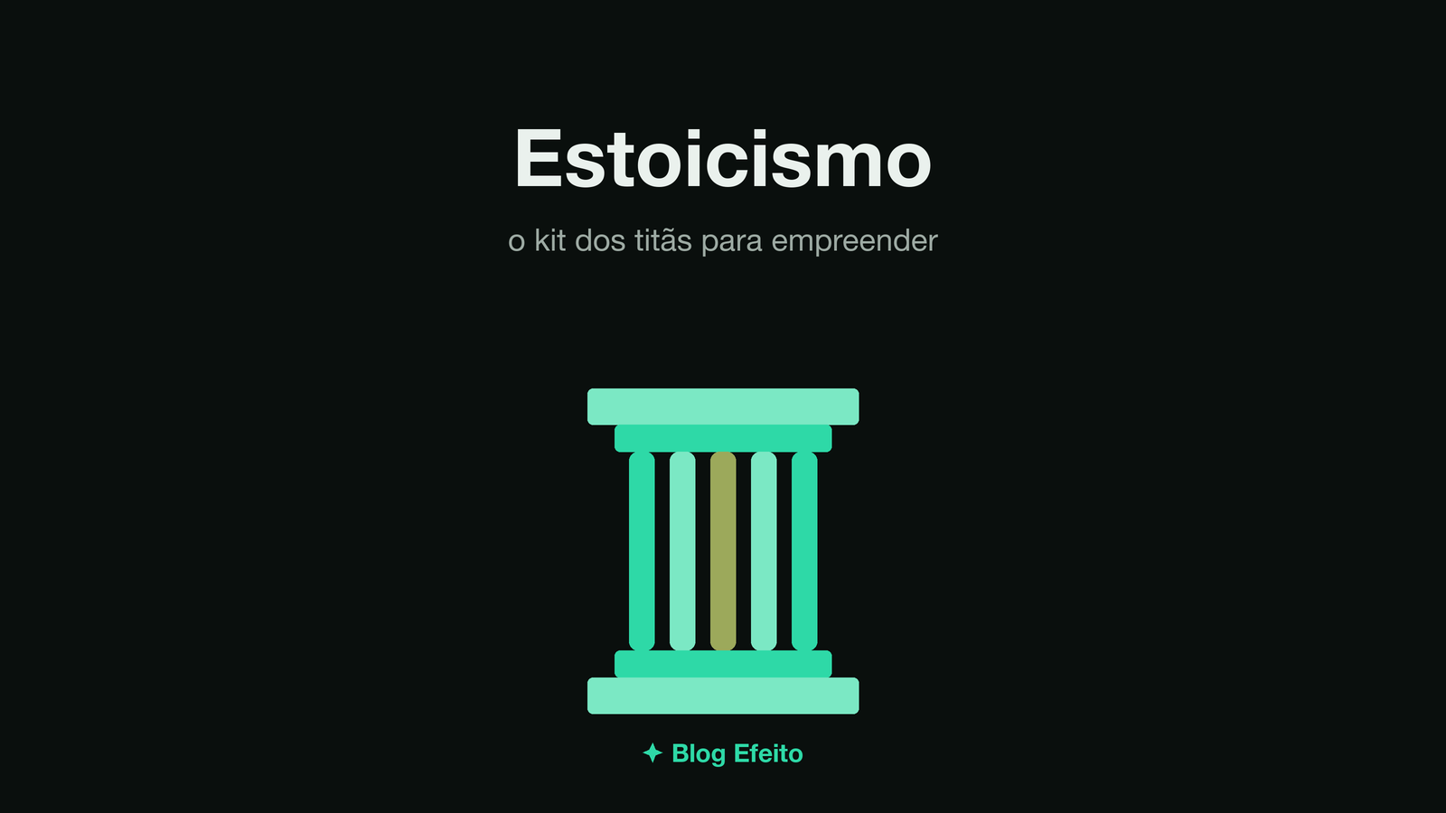 Capa do artigo Estoicismo para Empreendedores: arte abstrata em tons de verde sobre fundo escuro