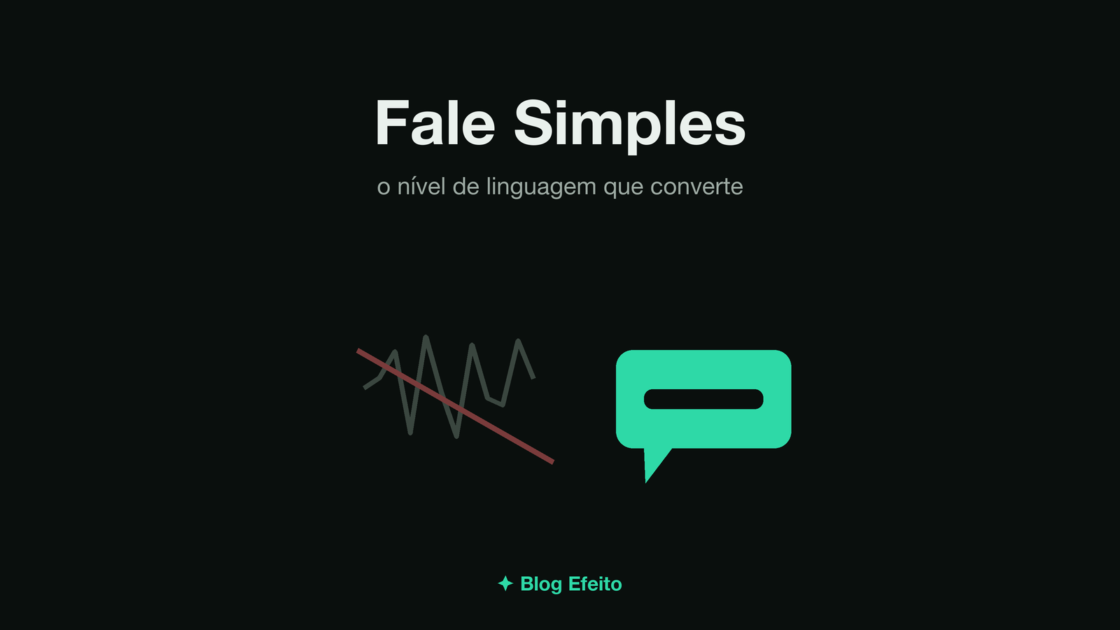 Capa do artigo Fale Simples: arte abstrata em tons de verde sobre fundo escuro