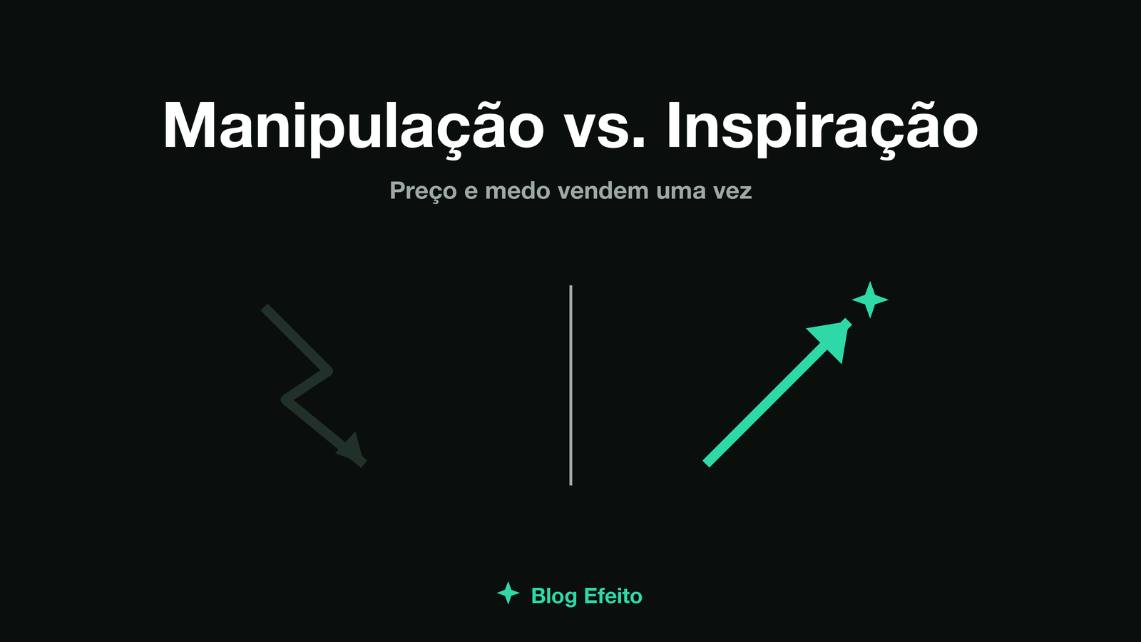 Capa do artigo Manipulação vs. Inspiração: uma balança abstrata em equilíbrio em tons de verde sobre fundo escuro
