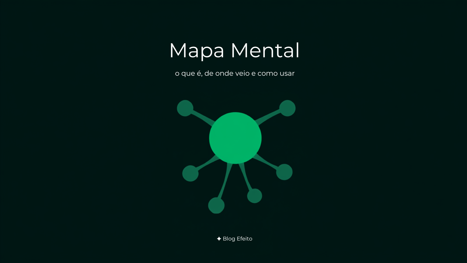 Capa do artigo Mapa Mental: nó central com ramos radiais coloridos em tons de verde sobre fundo escuro