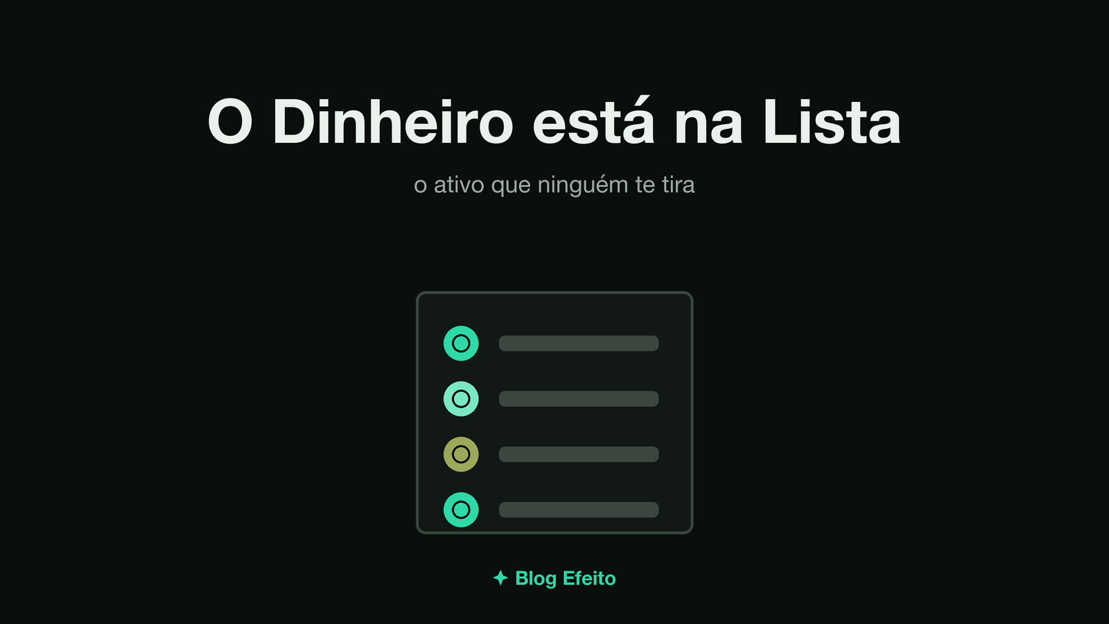 Capa do artigo O Dinheiro está na Lista: arte abstrata em tons de verde sobre fundo escuro