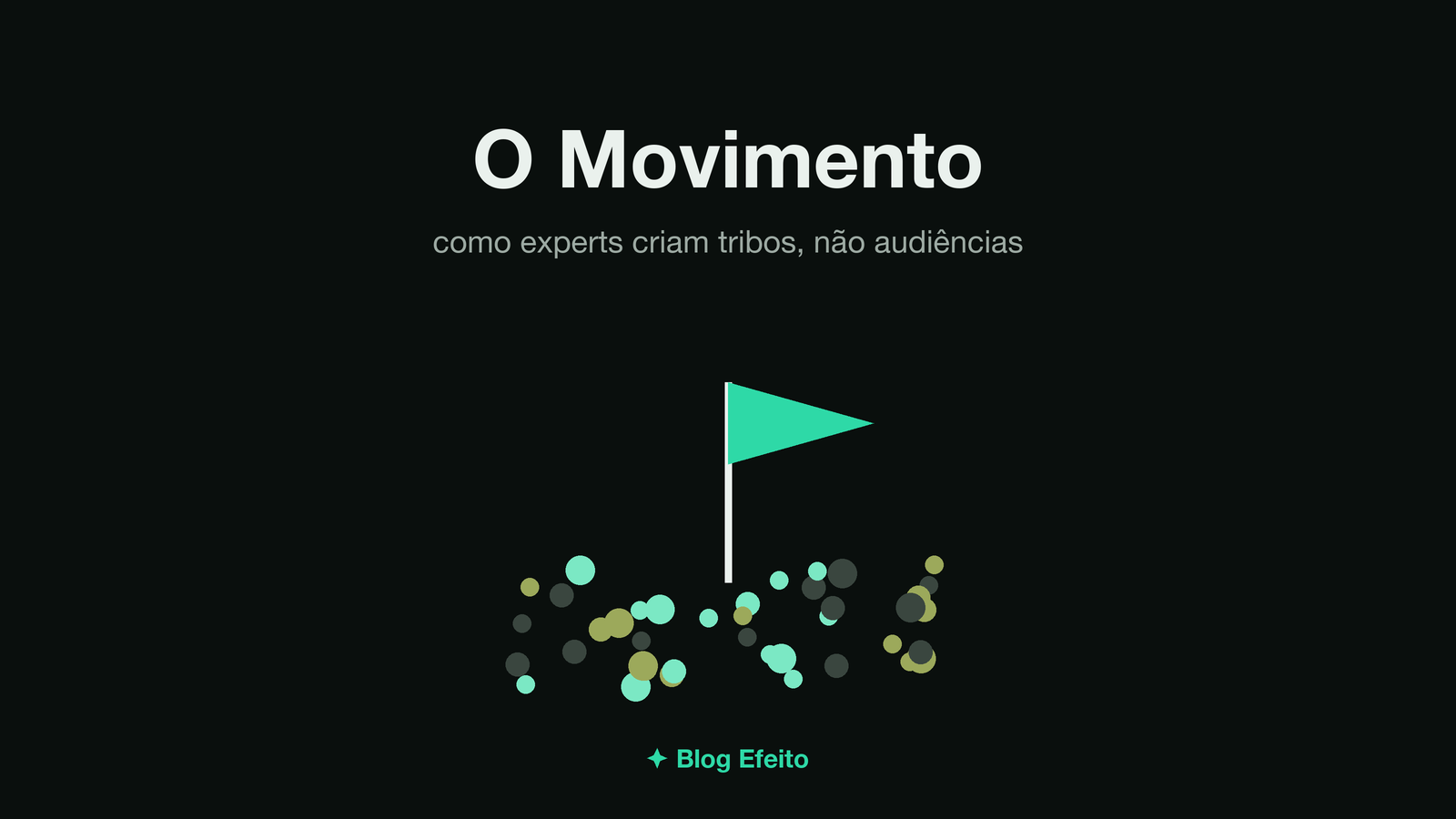 Capa do artigo O Movimento: arte abstrata em tons de verde sobre fundo escuro