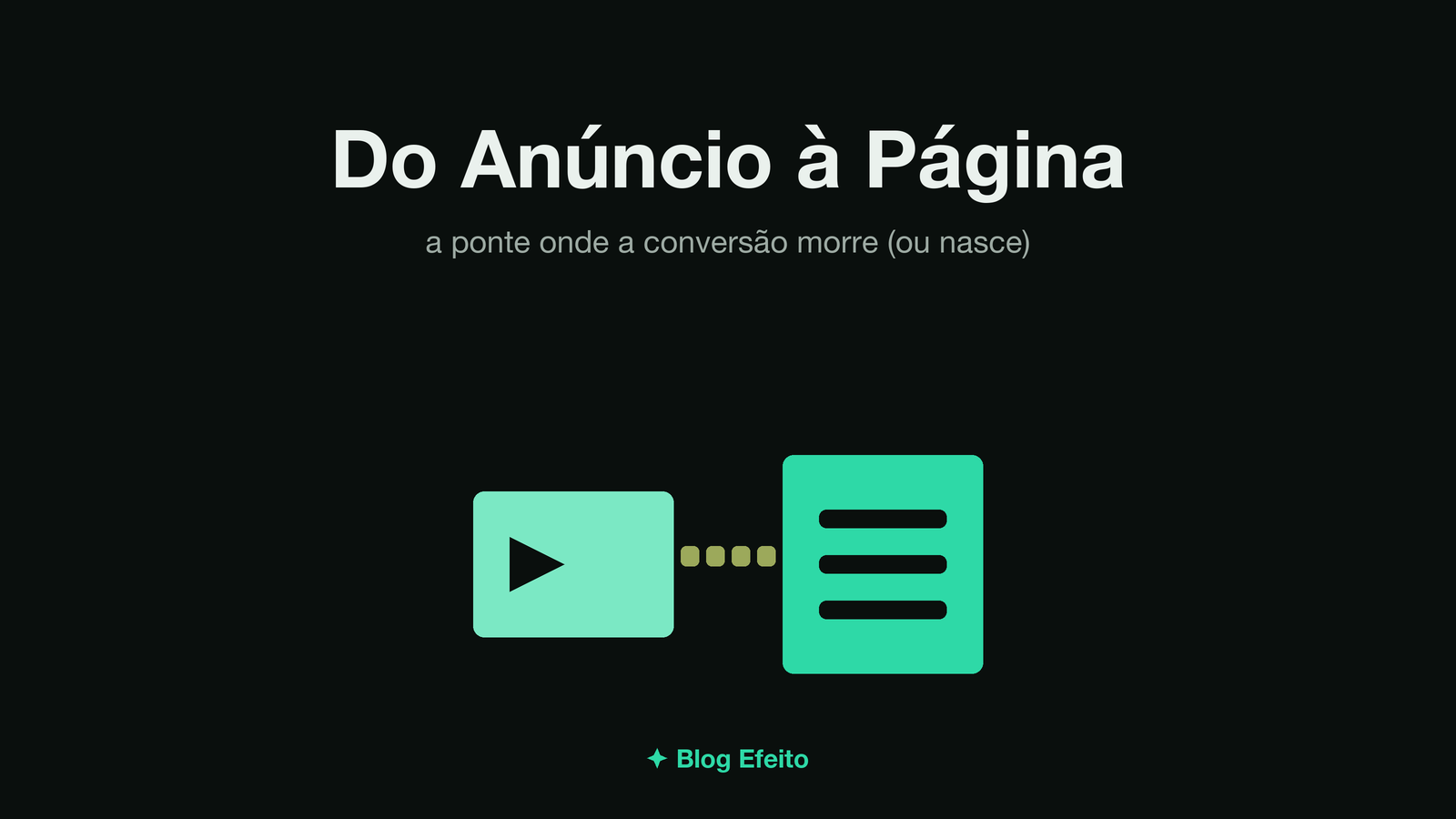Capa do artigo Do Anúncio à Página: arte abstrata em tons de verde sobre fundo escuro