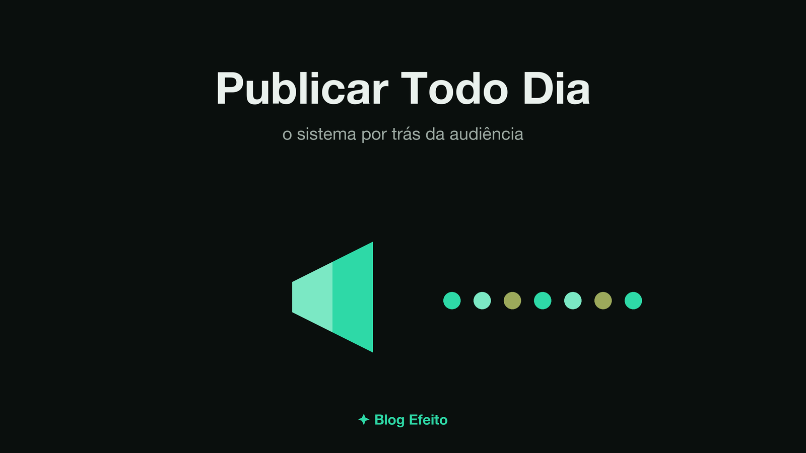 Capa do artigo Publicar Todo Dia: arte abstrata em tons de verde sobre fundo escuro