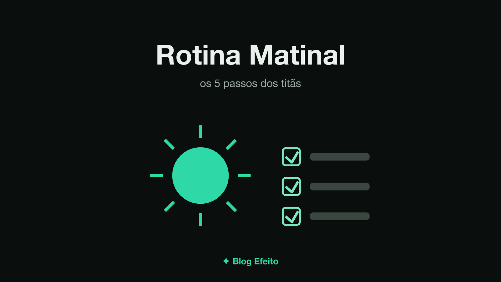 Capa do artigo Rotina Matinal: arte abstrata em tons de verde sobre fundo escuro