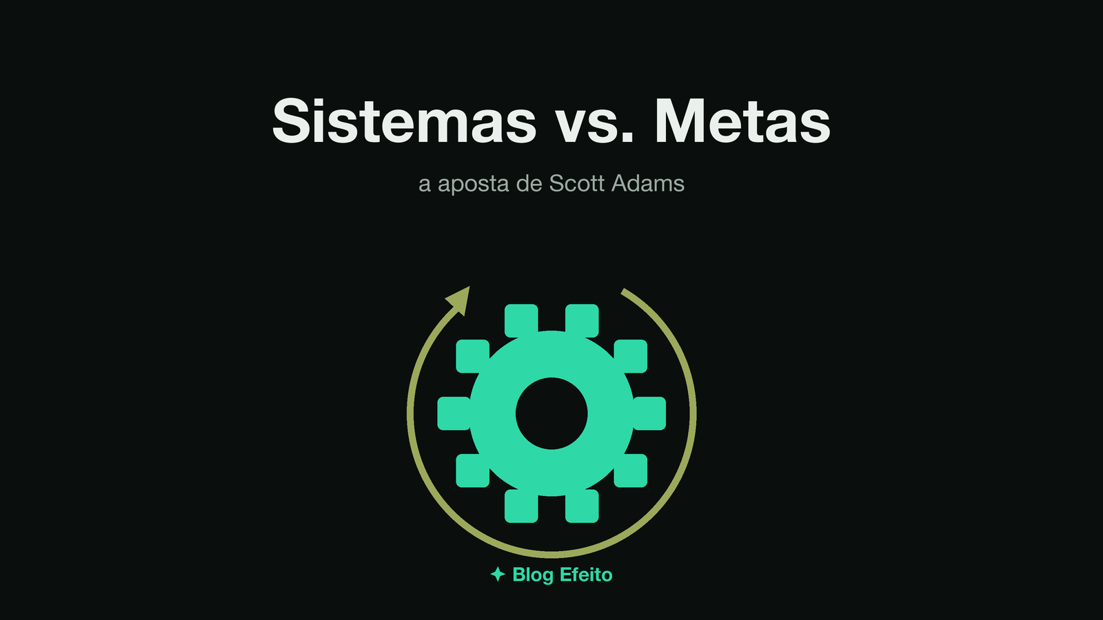 Capa do artigo Sistemas vs. Metas: arte abstrata em tons de verde sobre fundo escuro