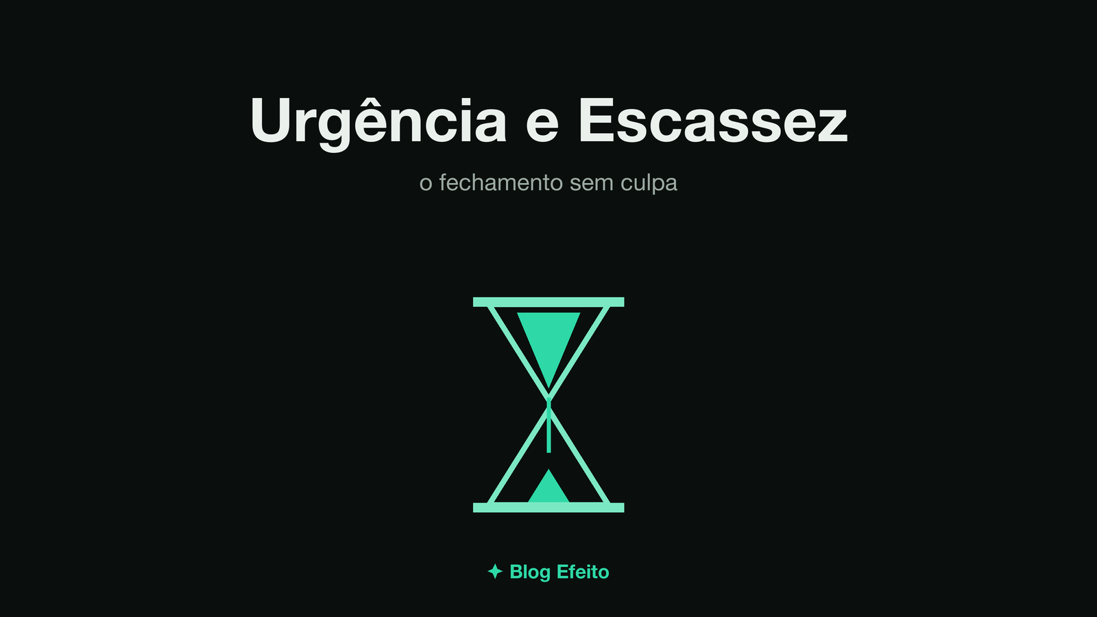Capa do artigo Urgência e Escassez: arte abstrata em tons de verde sobre fundo escuro