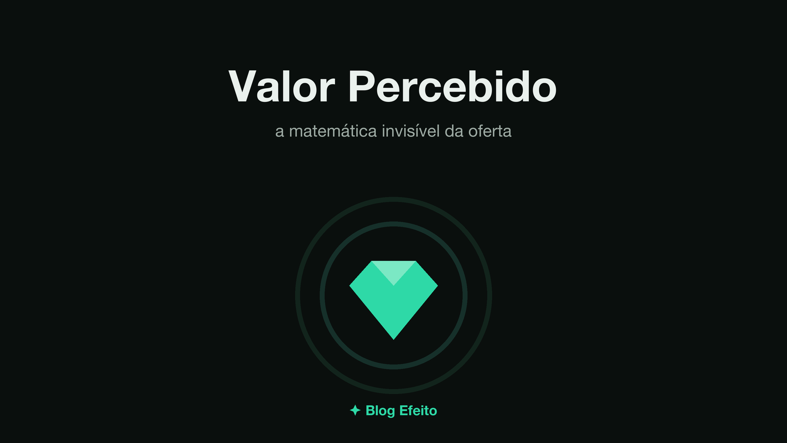 Capa do artigo Valor Percebido: arte abstrata em tons de verde sobre fundo escuro